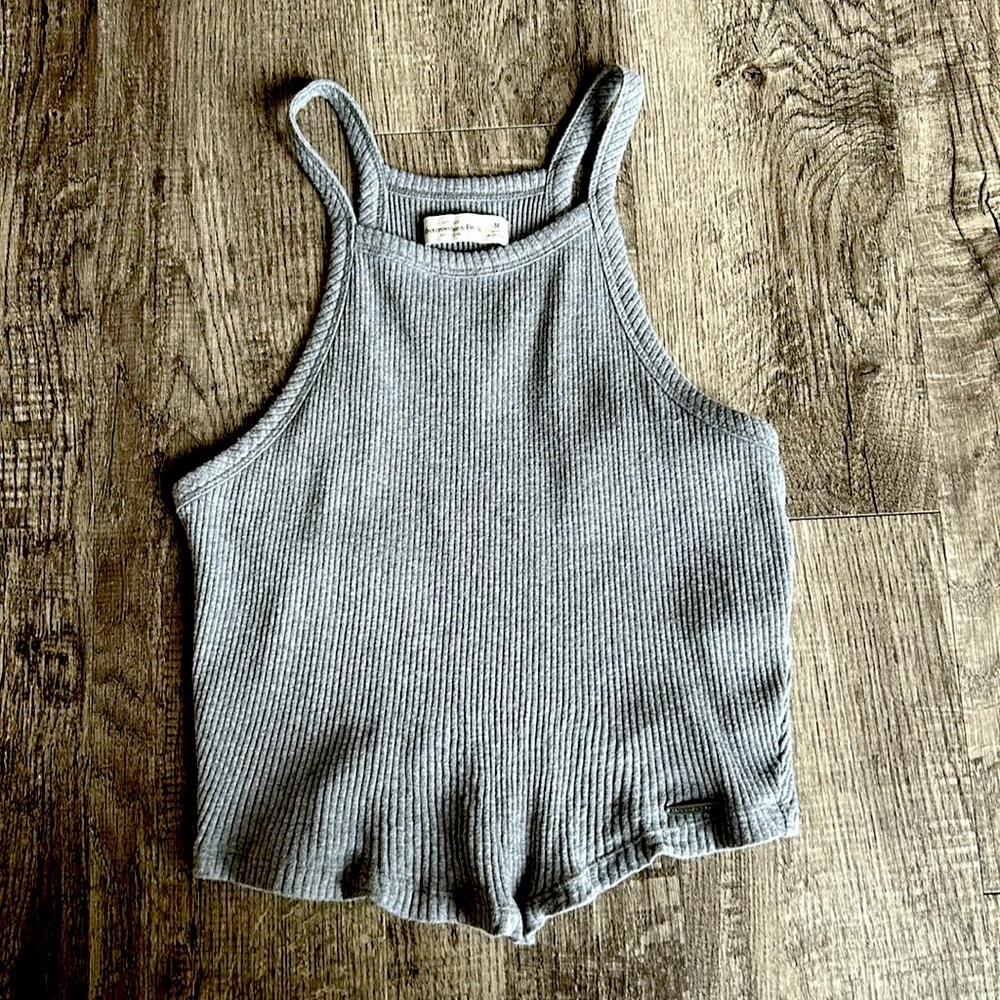 Gray Abercrombie and Fitch ribbed tank top